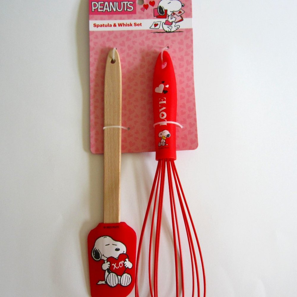 Snoopy Peanuts Red Love Spatula & Whisk Set